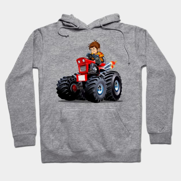 Cartoon Tractor Hoodie by Mechanik